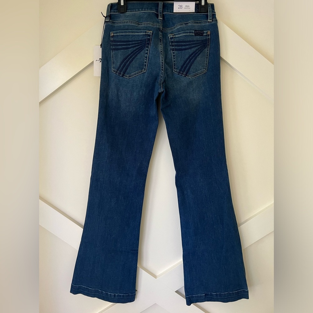 7 For All Mankind Dojo Original Jeans Trouser NWT Size 28 7FAMK Auth Blue Malmo - Picture 5 of 9